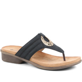 Heeled Toe-Post Sandals