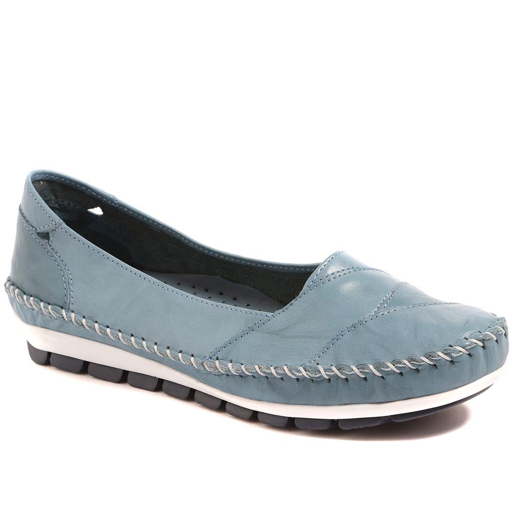 Wide Fit Leather Slip-On Shoes - SIMIN37001 / 323 260 image 0