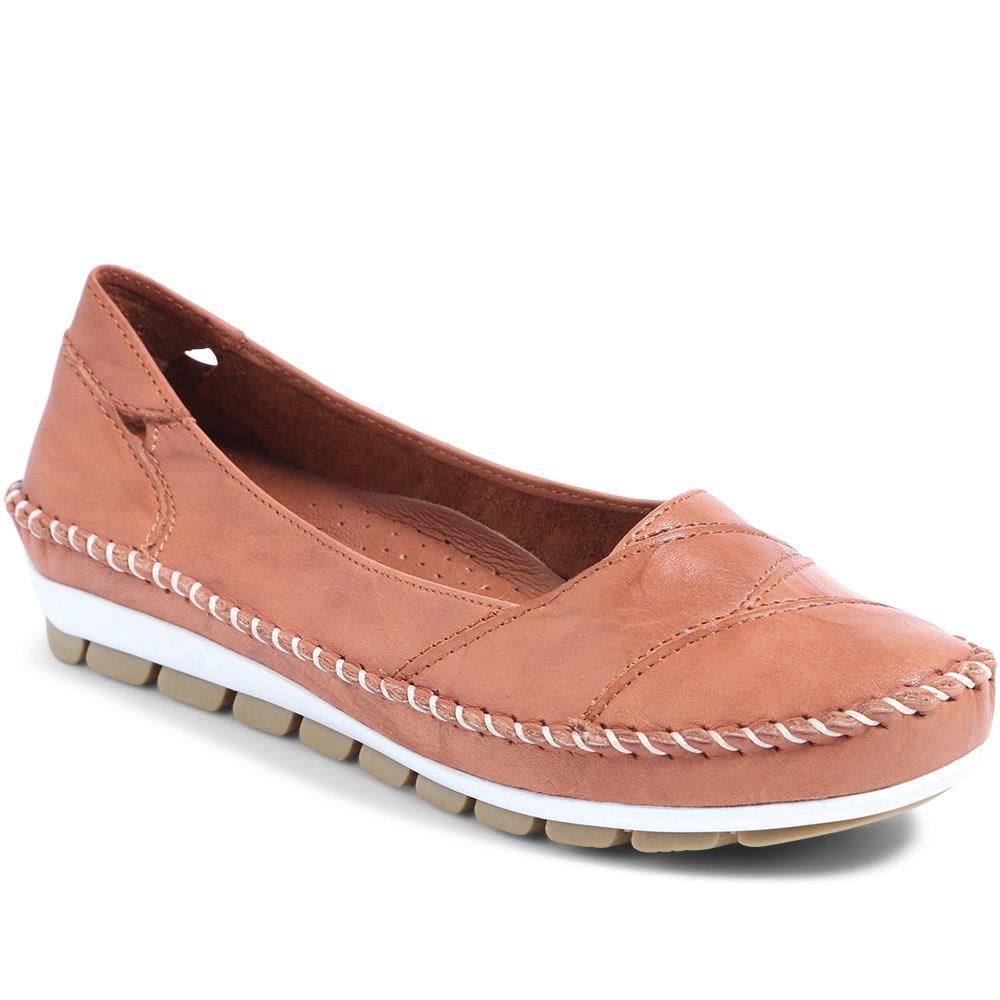 Wide Fit Leather Slip-On Shoes - SIMIN37001 / 323 260 image 0