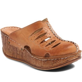 Leather Wedge Clogs