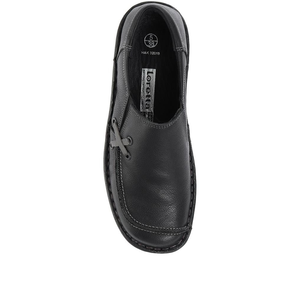 Wide Fit Leather Slip On Shoes - HAK32019 / 319 116 image 5