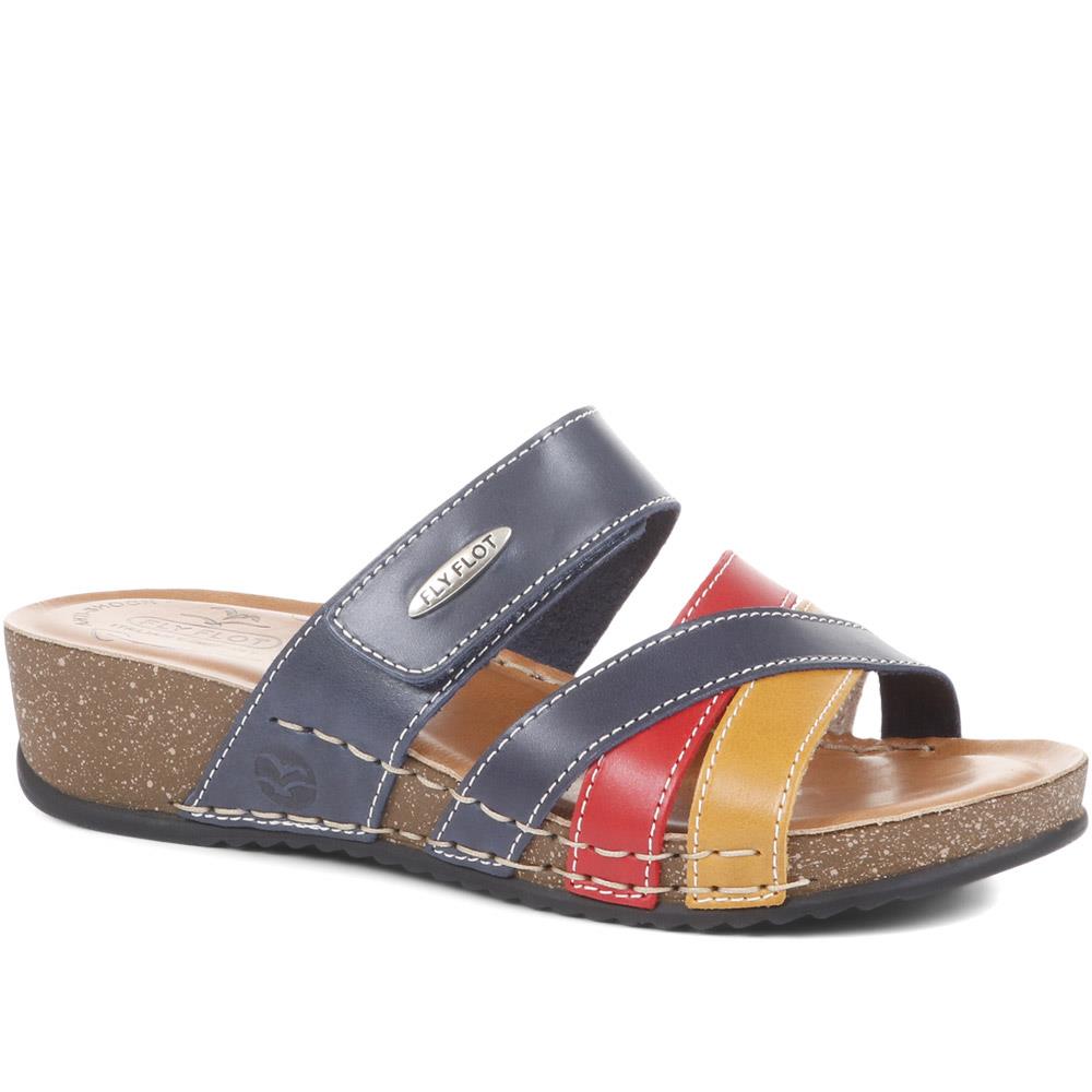 Fly Flot Leather Cross-Strap Mule Sandal - FLY35001 / 321 261 image 0