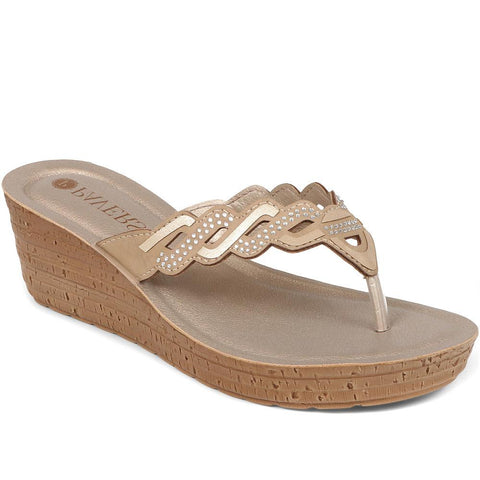 Toe Post Wedge Sandals INB37045 by Pavers Pavers Shoes Your