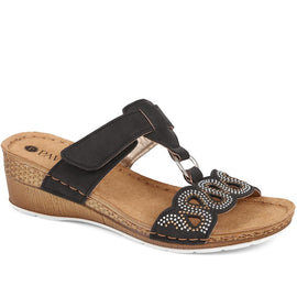 Swirl Embellishment Wedge Sandals