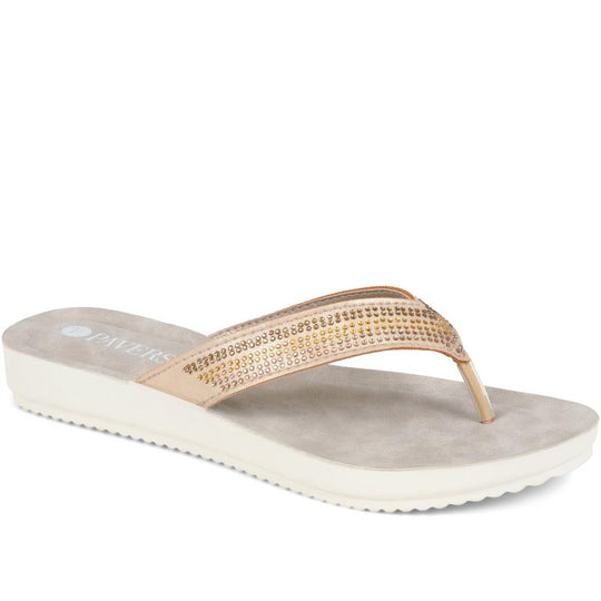 Embellished Toe Post Sandals (INB37049) by Pavers @ Pavers Shoes - Your ...