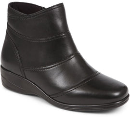 Leather Wedge Ankle Boots