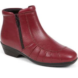 Leather Wide Fit Ruched Ankle Boots, Footglove™