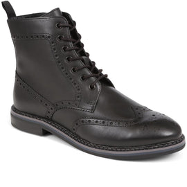 Brogue Detail Lace Up Boots