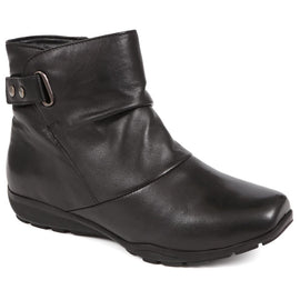 Leather Wedge Heel Ankle Boots