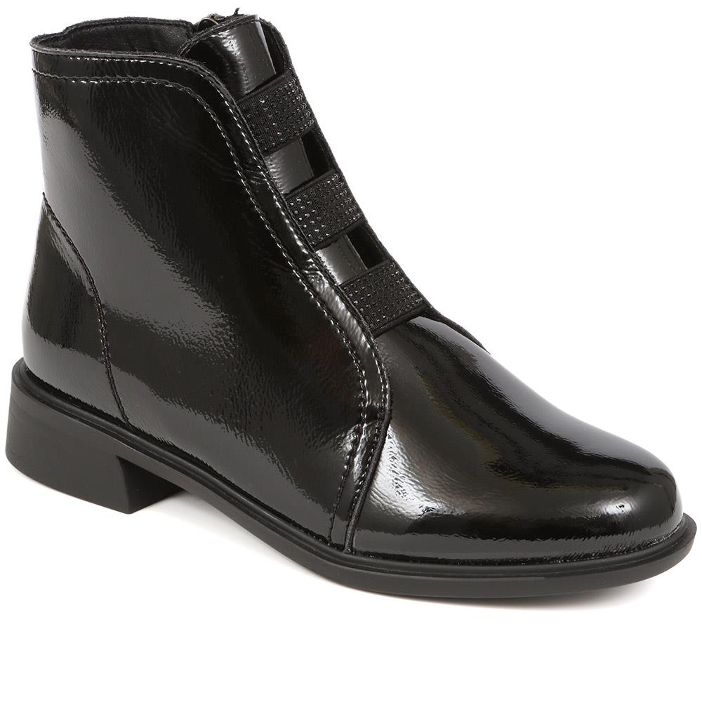 Patent Slip-On Ankle Boots - WLIG38001 / 324 185 image 0