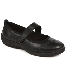 Touch-Fasten Leather Mary Janes