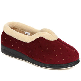 Faux Fur Trim Full Slippers