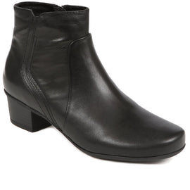 Polished Leather Heeled Ankle Boots