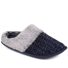 Faux Fur Lined Fleece Slippers