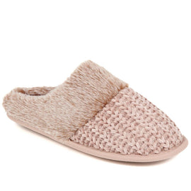 Faux Fur Lined Fleece Slippers