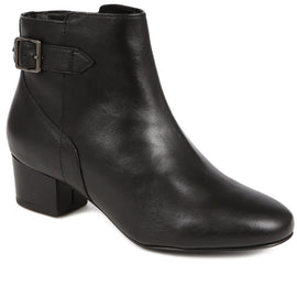 Polished Leather Heeled Ankle Boots