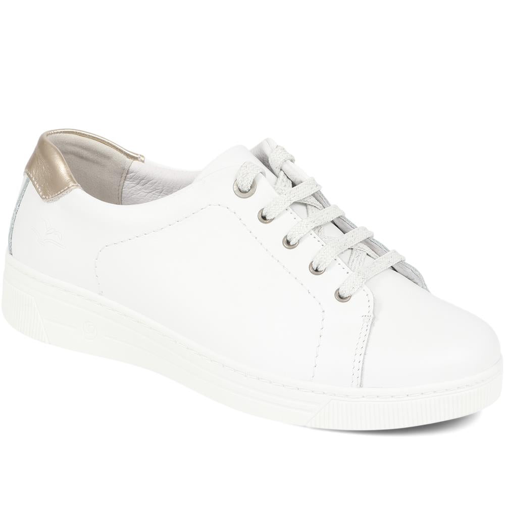 Lace-Up Leather Trainers - CAL35011 / 321 532 image 0