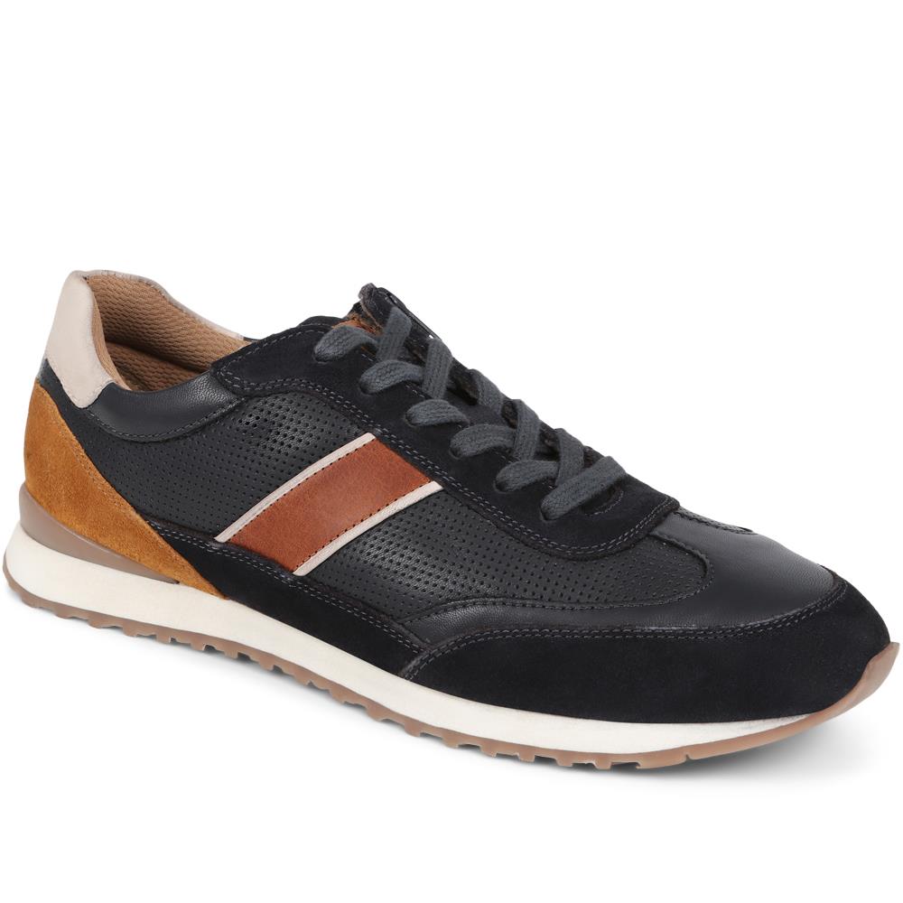 Leather Lace-Up Trainers  - RNB39019 / 324 921 image 0