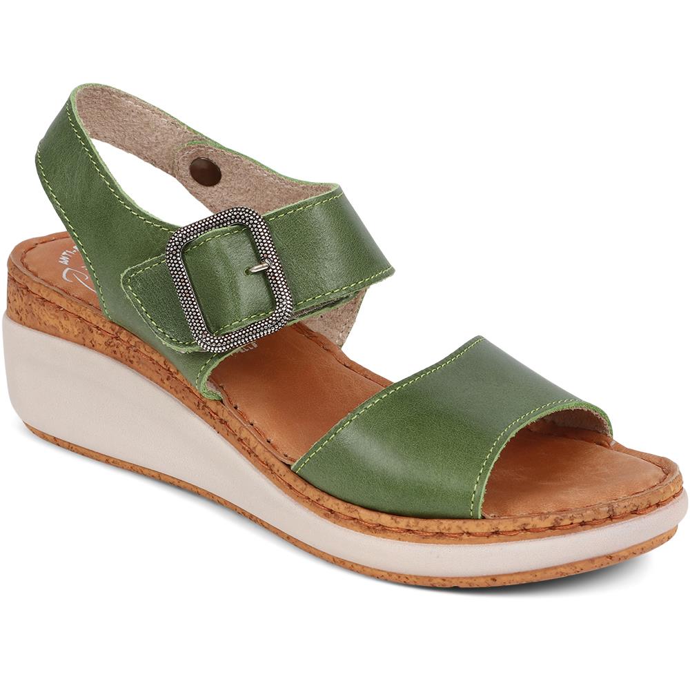 Leather Wedge Sandals  - FLY39005 / 324 754 image 0
