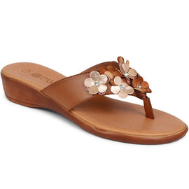 Floral Embellished Toe Post Sandals