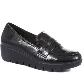 High-Shine Wedge Loafer