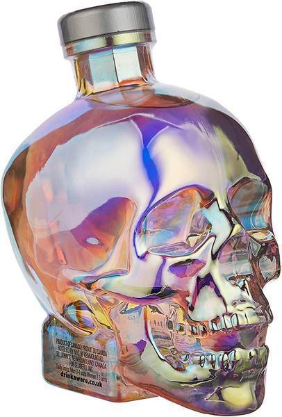 mock up of Crystal Head Vodka Aurora bottle skull design