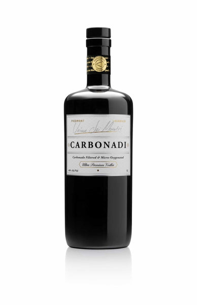 mock up illustration of Carbonadi Vodka black bottle
