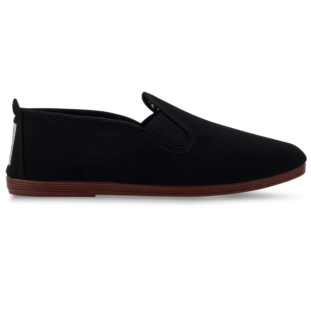 Mens Black Arnedo Slip on Plimsoll – Flossy Shoes