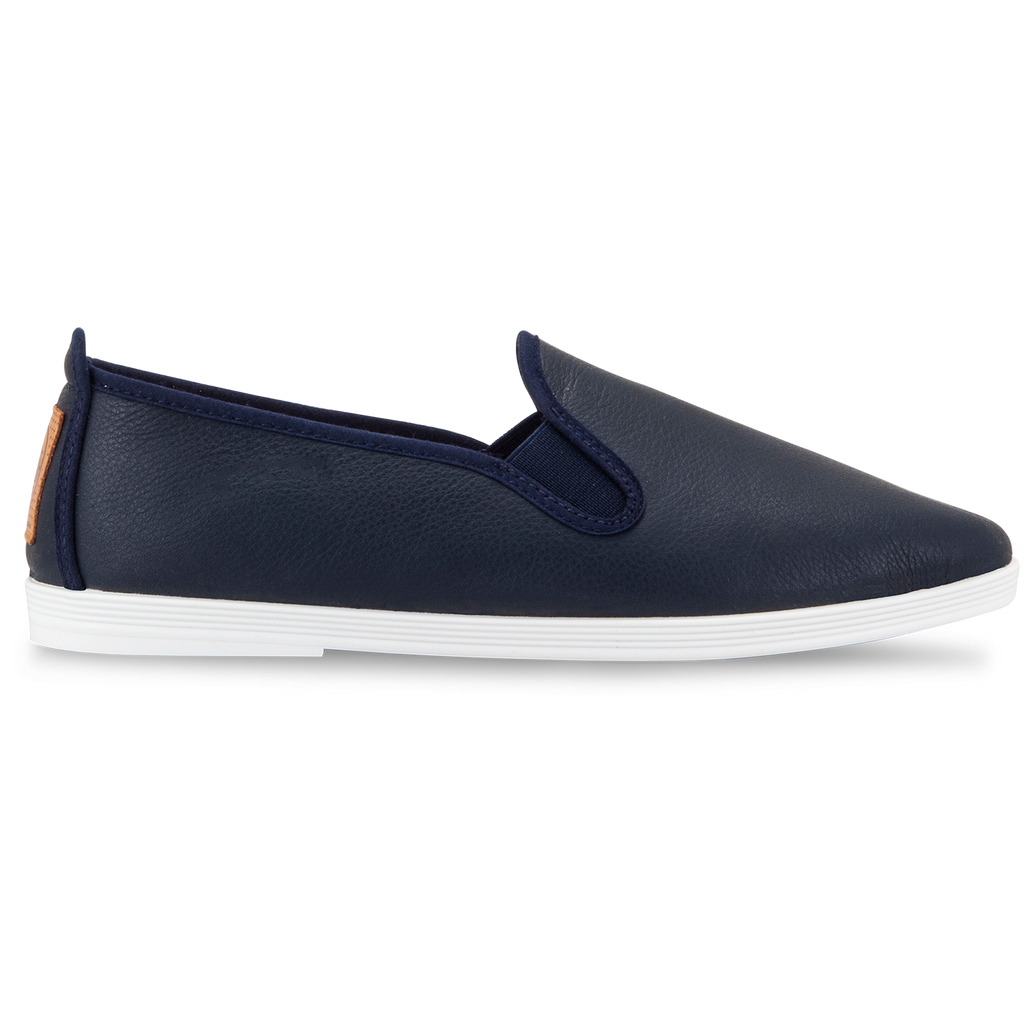 Mens Navy Madrid Slip on Plimsoll 