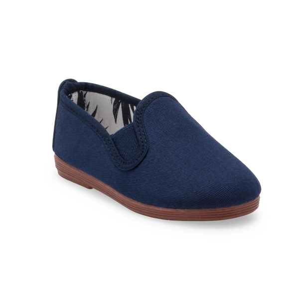 Kids Navy Pamplona Slip on Plimsoll – Flossy Shoes