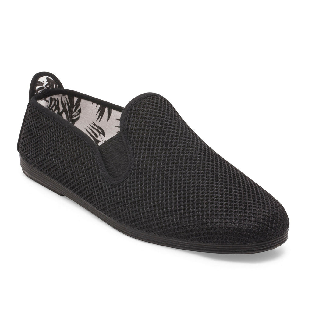black mesh slip on shoes