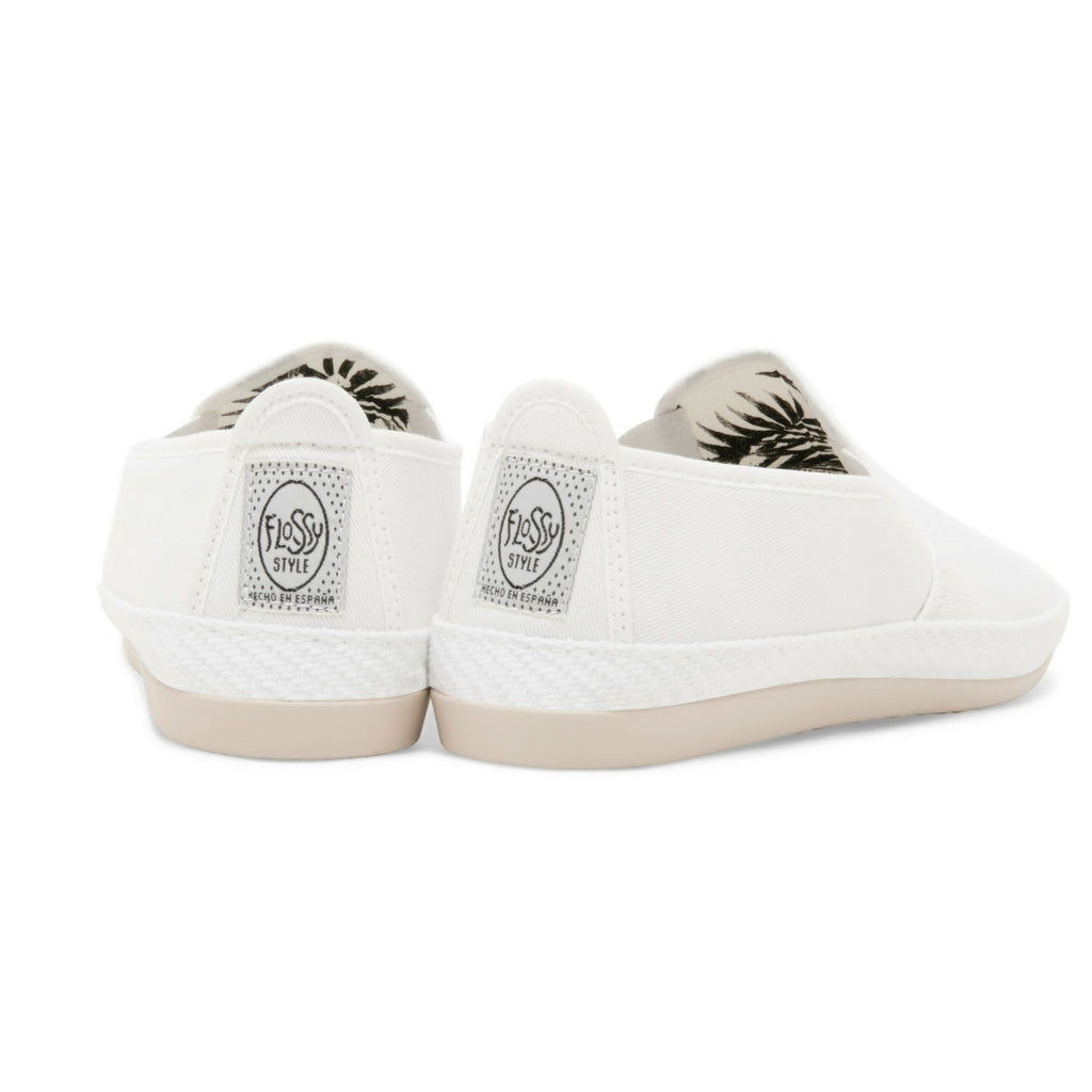 Womens White Orla Slip on Espadrille Plimsoll – Flossy Shoes