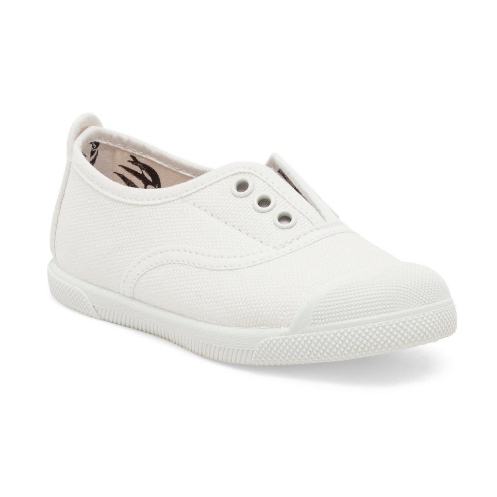 white slip on plimsolls