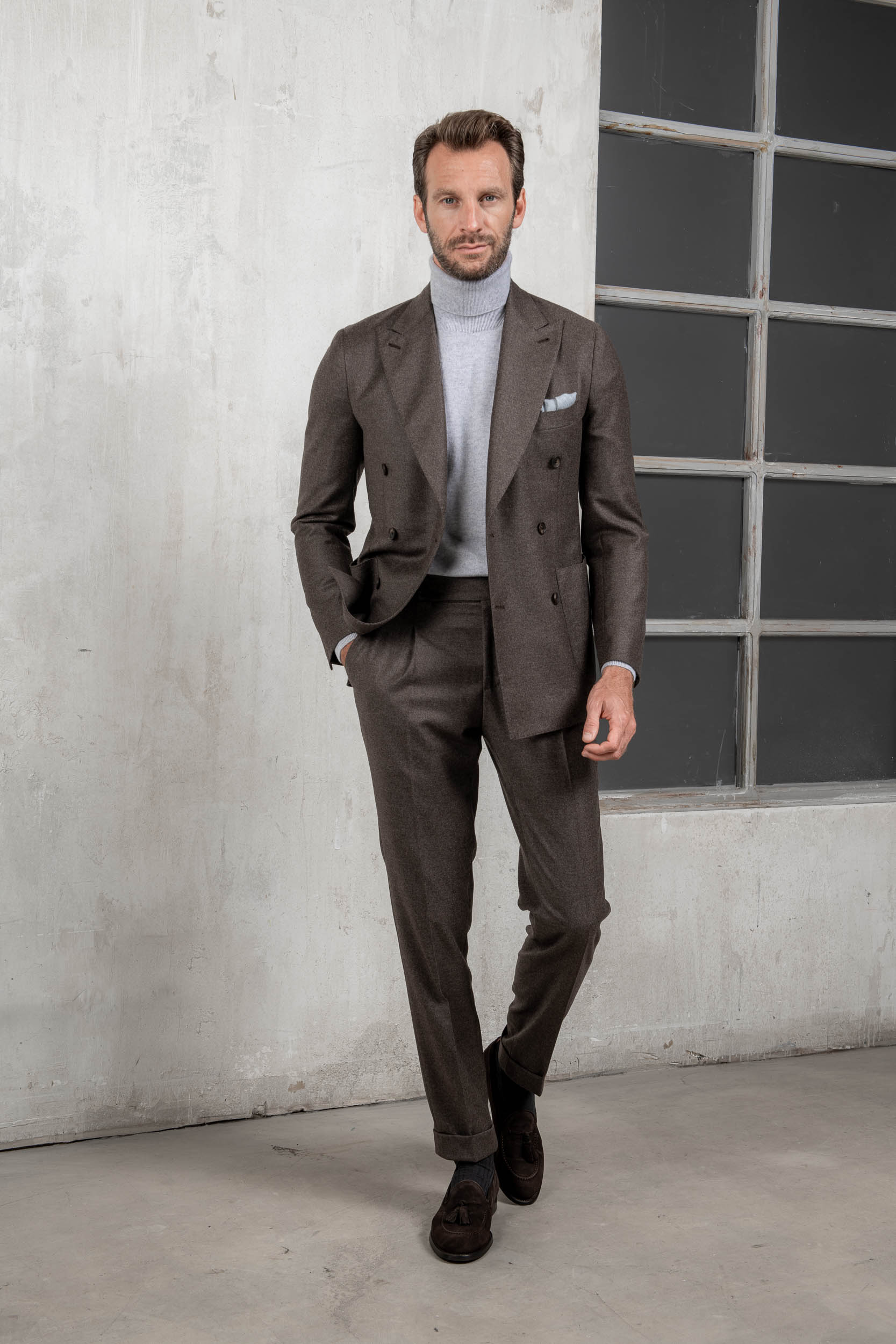 Grey full canvas suit in Loro Piana Super 150's wool - Made in Italy
