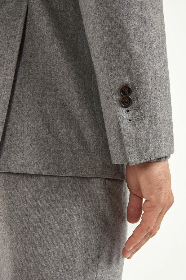 Giacca in flanella grigio medio - Made in Italy