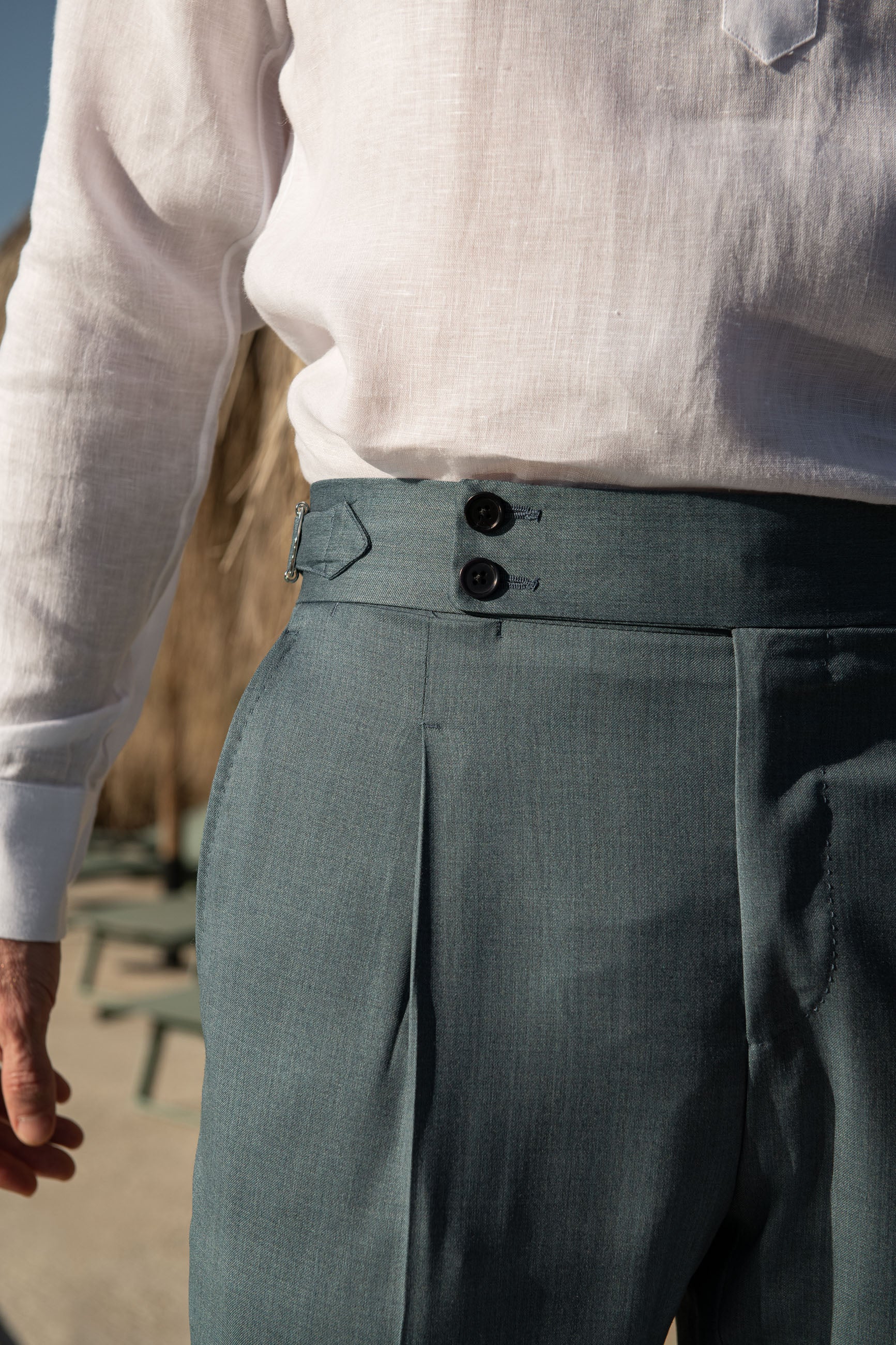 Pantalon en coton écru Soragna Capsule Collection  - -. Made in Italy