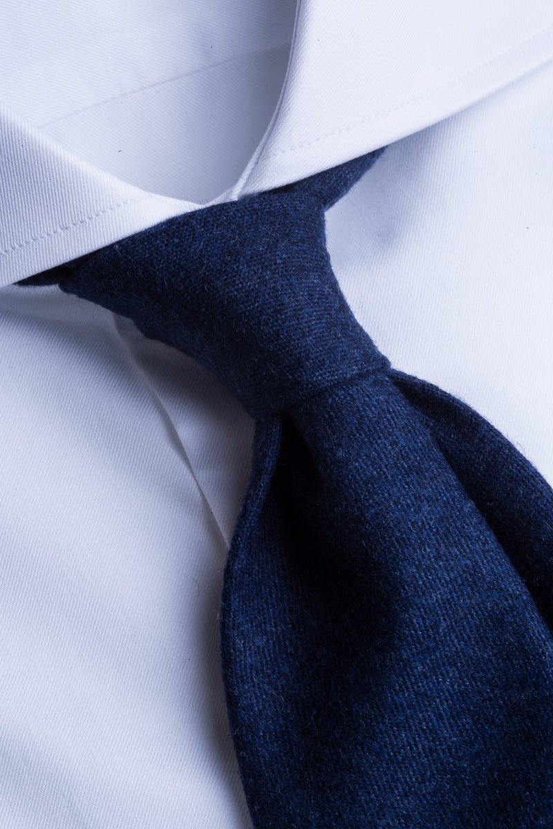 Blue flannel tie - Hand Made In Italy - Pini Parma