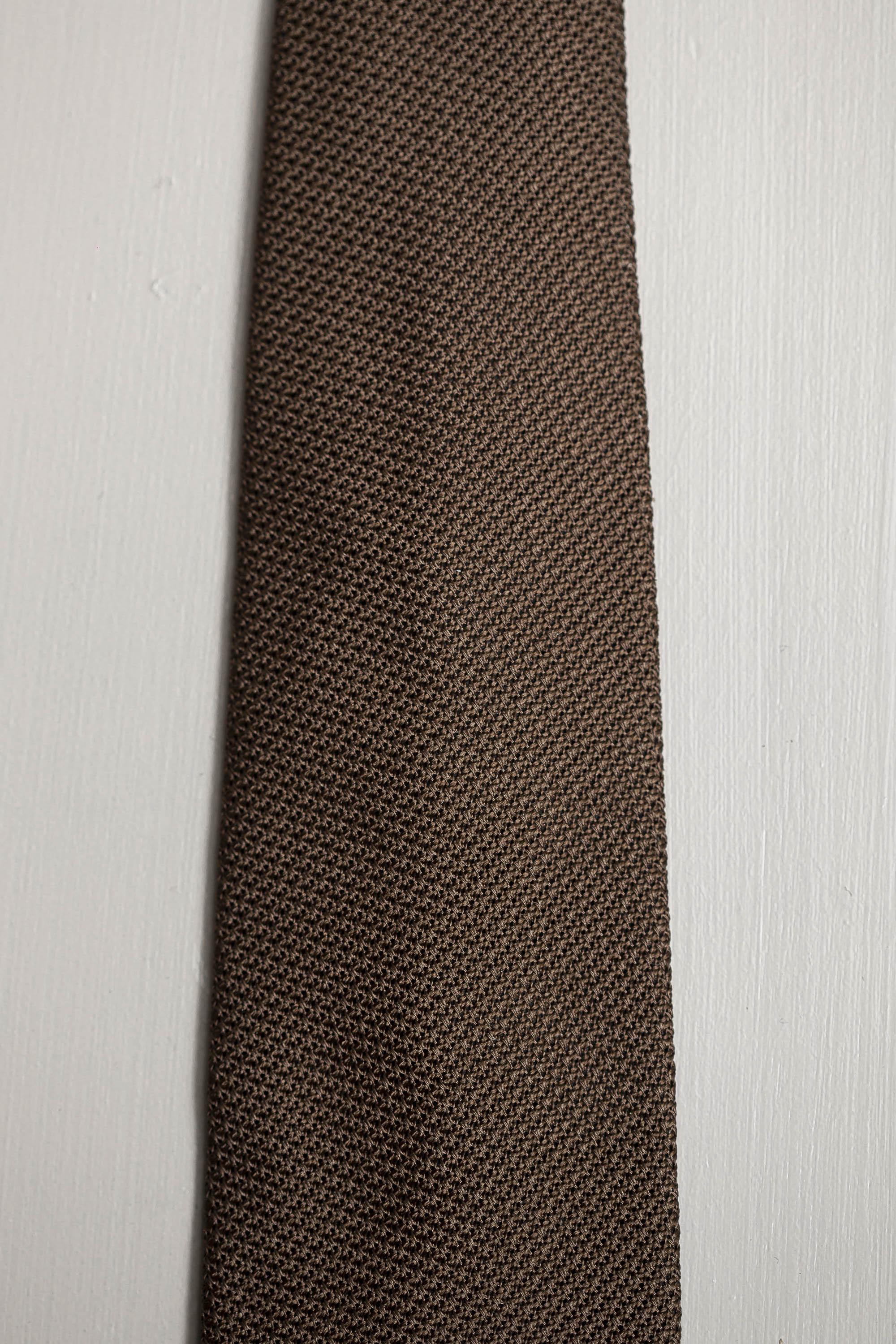 Brown grenadine silk tie - Hand Made In Italy - Pini Parma