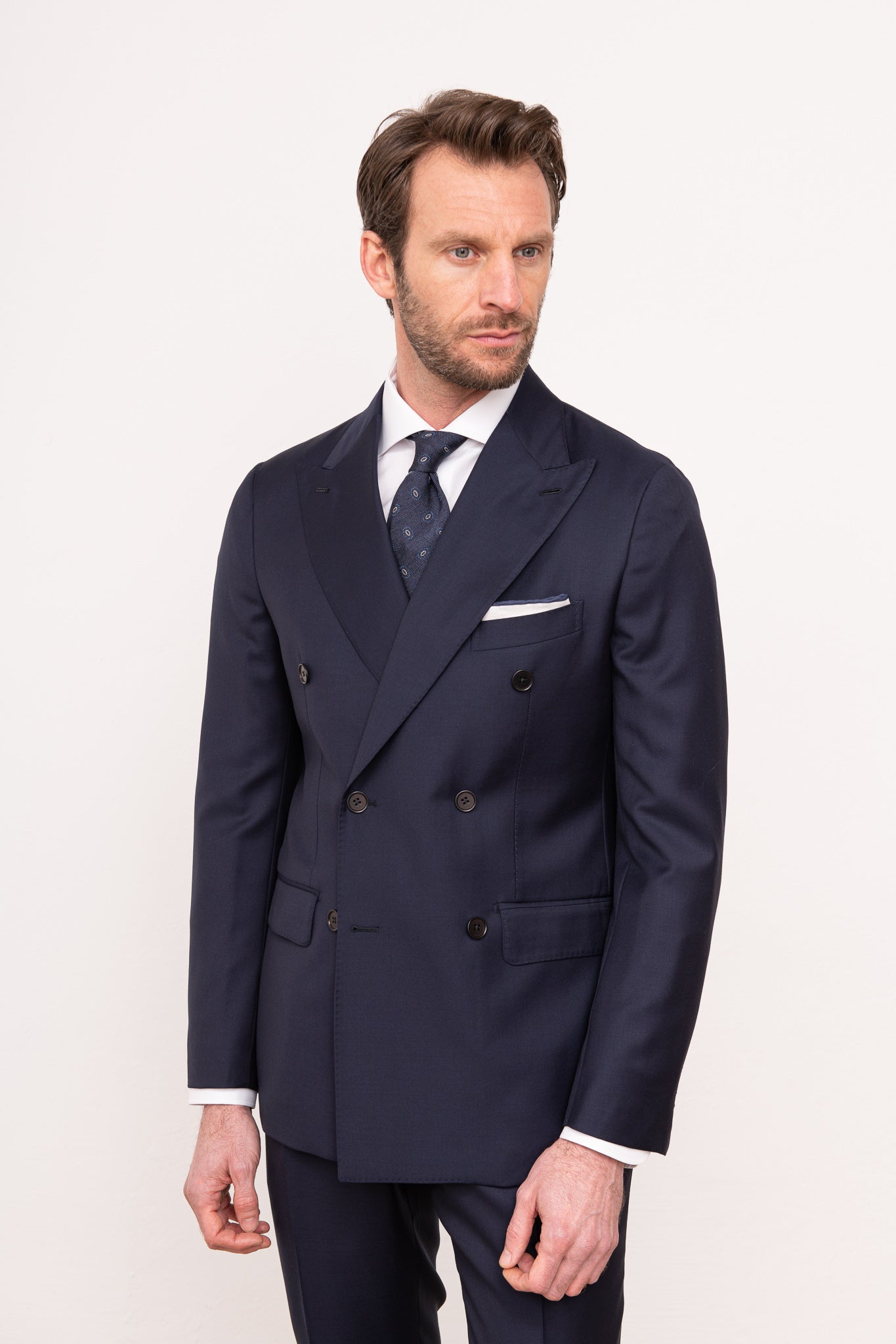 Blue double breasted suit | Made in Italy | Pini Parma