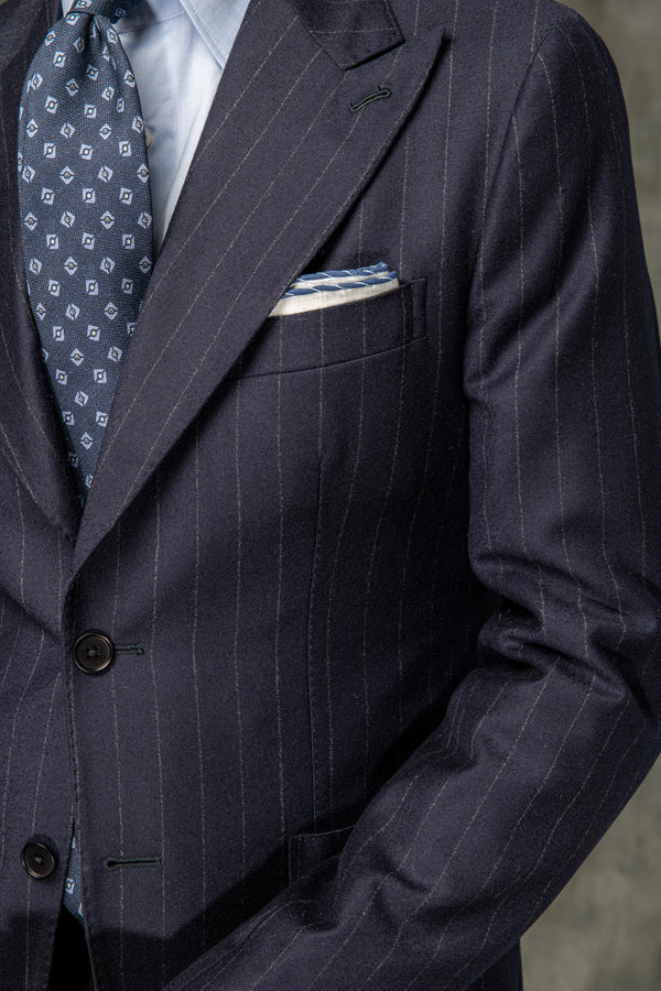 Blue striped suit 