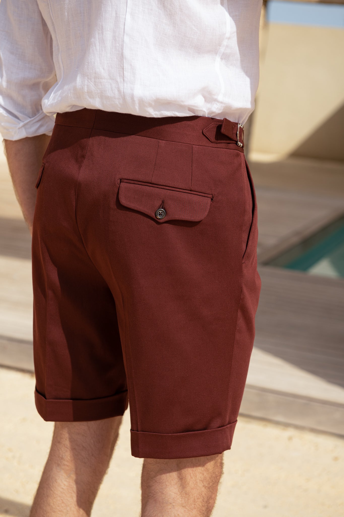 Beyond meesterwerk Cumulatief Bordeaux cotton shorts - Made in Italy - Pini Parma