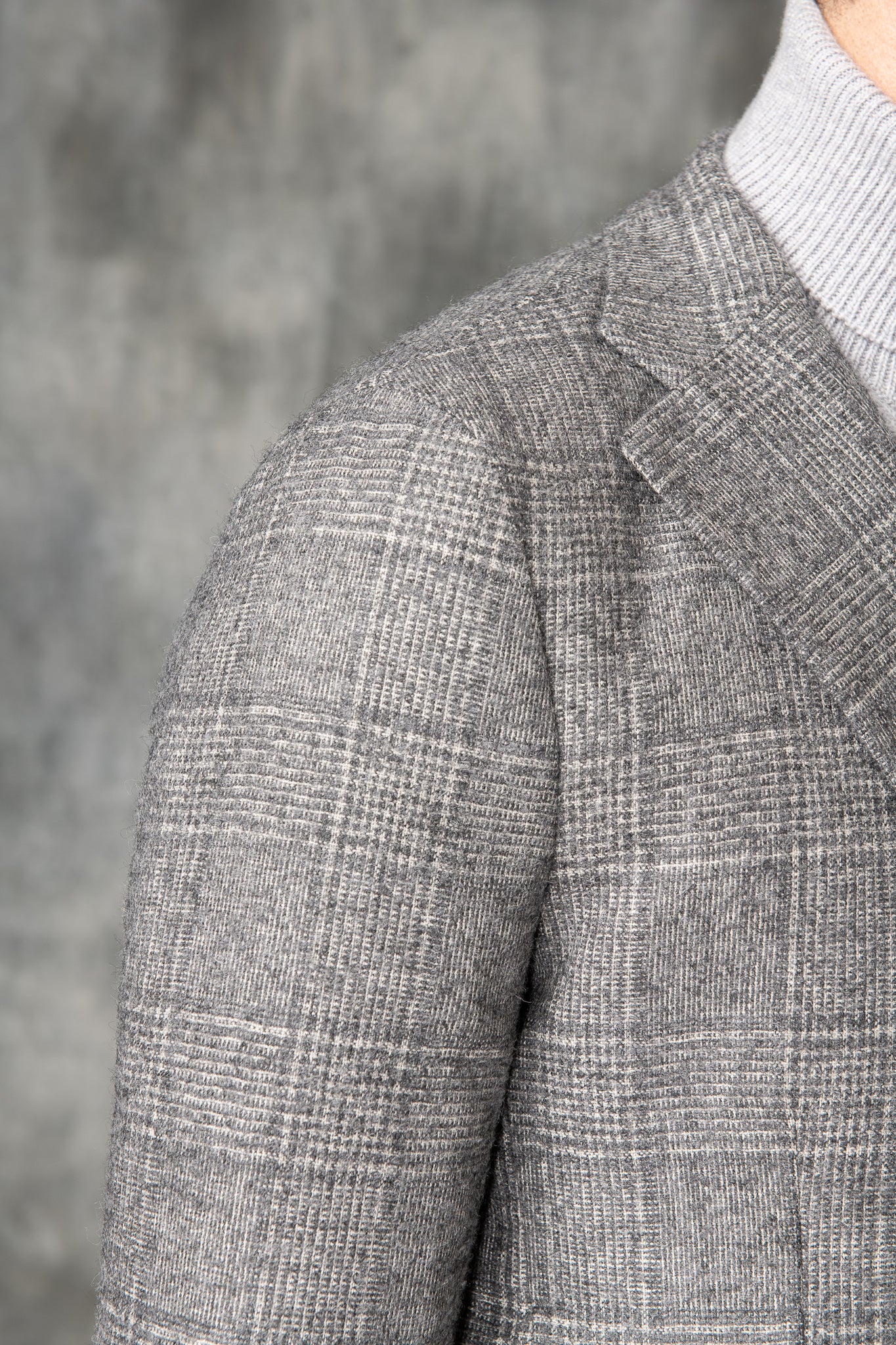 Grey Prince of Wales jacket in Loro Piana Alpaca fabric - Made in Ital ...