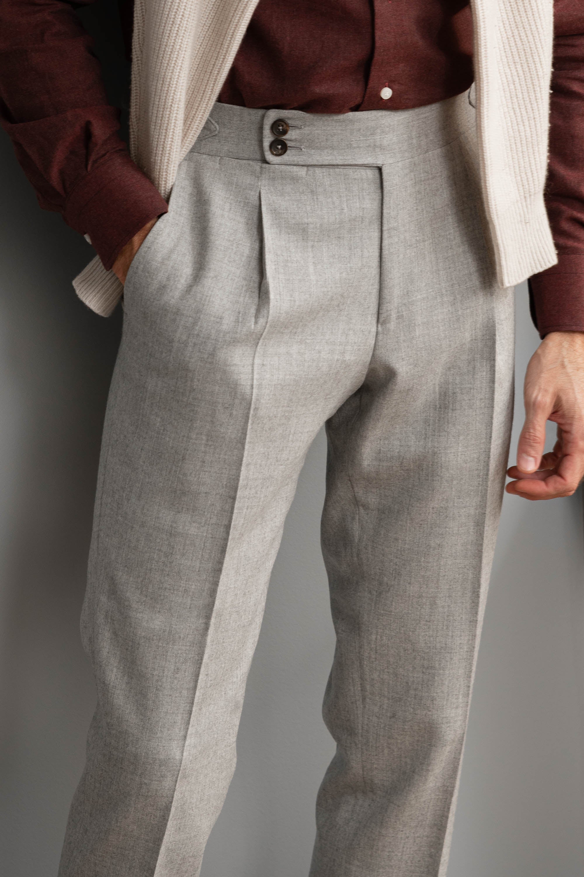 Light grey Flannel Trousers 
