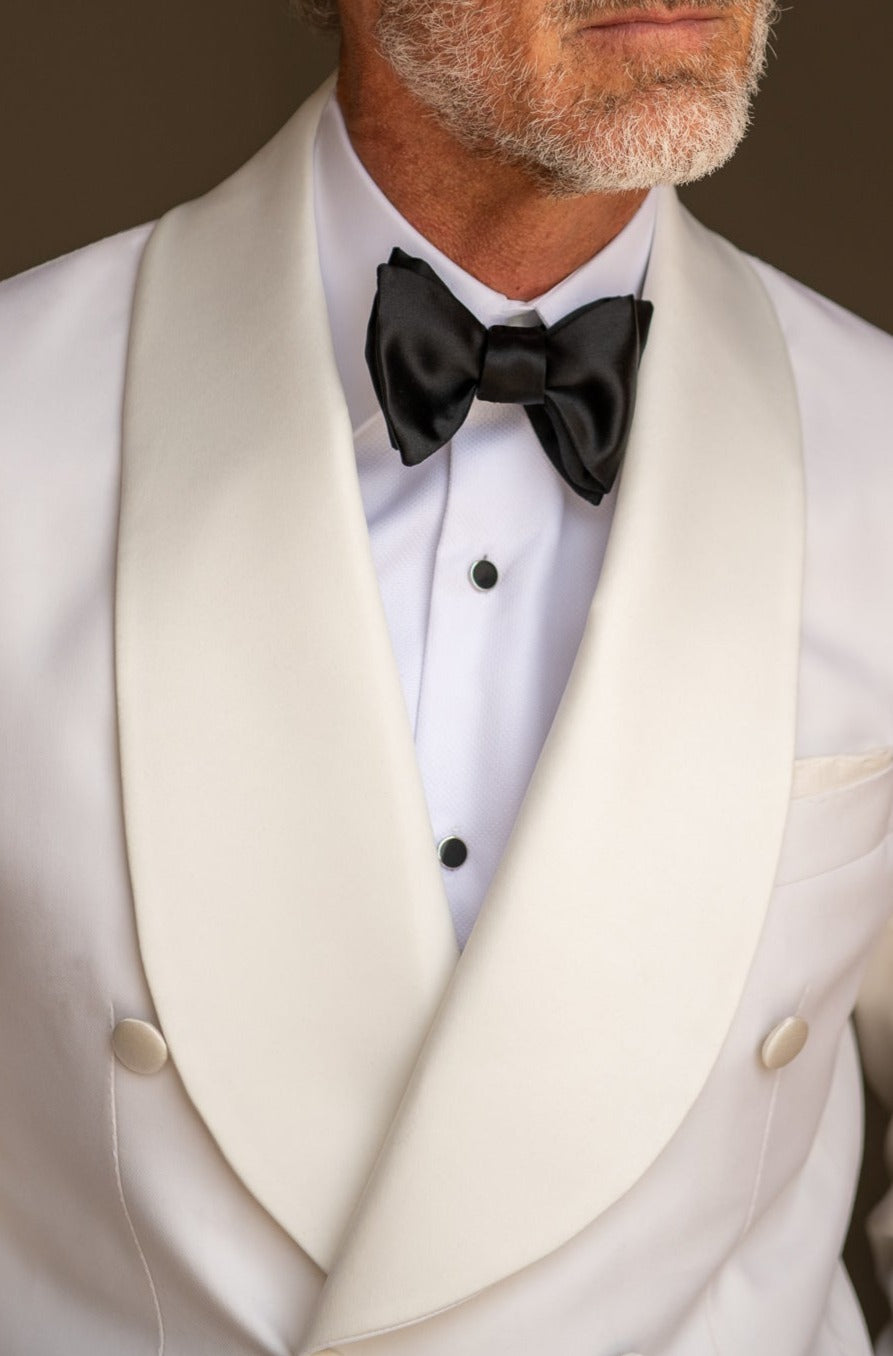 White double breasted tuxedo jacket - Made in Italy - Pini Parma