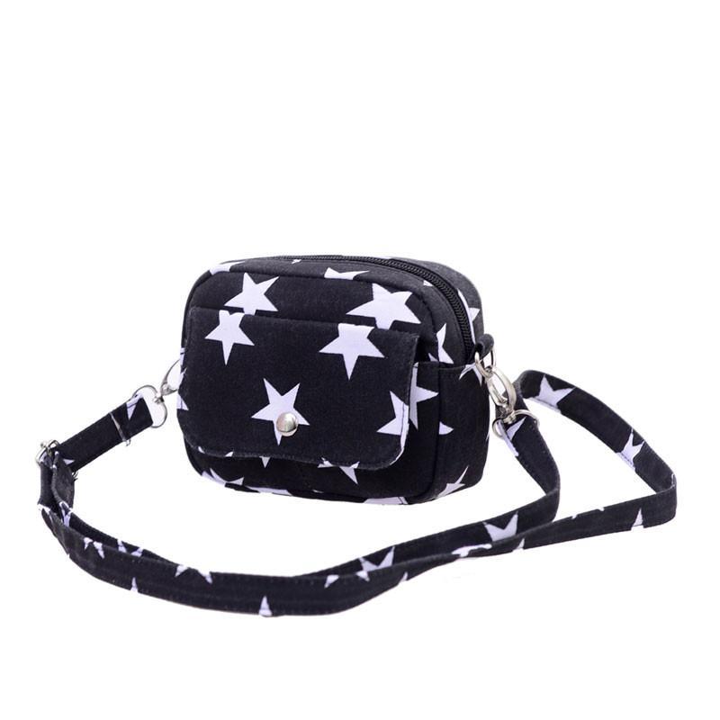 Women Clutches New Women Fashion Canvas Bags Mini Small Messenger Shoulder Bag Ladies Star Printed C