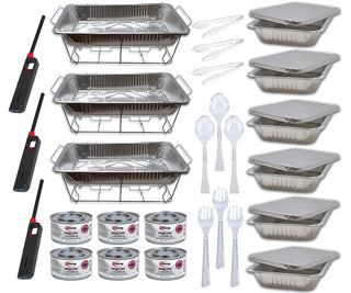 TigerChef Disposable Aluminum Oval Turkey Roasting Pan with Handle Rack Set  18 x 13 - 12 pcs