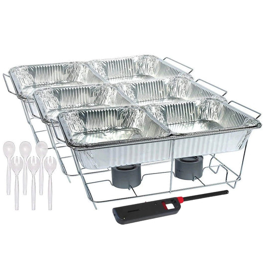 Disposable Aluminum Full Size Disposable Wire Chafer Stand Kit 9PC