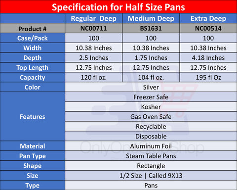 9x13 Ultra Heavy Duty Aluminum Pans - Blue Sky Trading