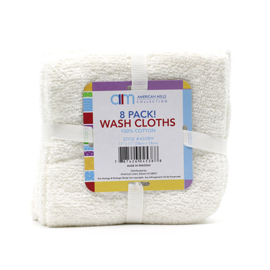 100% Cotton Assorted Color Wash Cloths