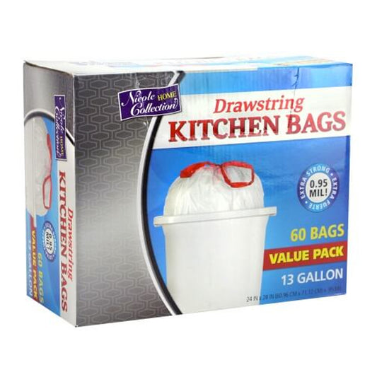 Nicole Home Collection Clear Trash Bags with Ties 30 Gal